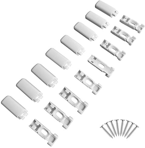 8 Stück Plissee Ersatzteile klemmträger, Plissee Spannschuhe, Plissee Halterung, Spannschuhe für verspannte Plissees, für Plissees Stick & Fix Klebeplatten, Kunststoff Plissee Ersatzteile
