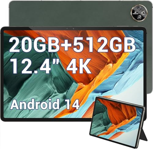 DOOGEE T30 MAX 4K Android 14 Tablet, 20 (8+12) GB+512GB (2TB TF), 10800mAh/33W, 50MP+20MP Kamera, seitlicher Fingerabdruck/Widevine L1/Face Entsperrung/2.4G/5G WiFi