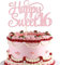1 Stück Happy Sweet 16 Kuchen Deko Glitzer Teenager 16th Cake Topper Prost auf 16 Geburtstag Tortendeko für 16th Geburtstag Jahrestag Party Kuchen Dekoendeko Helles Rosa