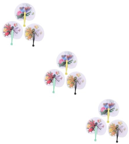 Cabilock 3sets Folding Small Fan Decorative Folding Fan Women Folding Fans Gnome Valentines Day Decor Portable Fan Handheld Vintage Chinese Fans Chinese Paper Fan Bulk Fans Fold Fan 3pcs*3