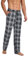 Dosieyeo Pantalon de pyjama pour homme - Long - Léger et aéré - Avec poches - Pantalon ample avec taille élastique - Pantalon de loisirs - M à 3XL, Blanc/noir à carreaux, XXL