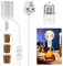 Lamp Kits for Do It Yourself, E27 DIY Bottle Lamp Kit White Bottle Lamp Adaptor Kit with 7.87Ft Cable with Switch and Plug, Table Lamp Fittings with 3 Types Bung for Various Bottles, for Bedside