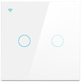 Homekit Smart Light Switch,Glass Touch Panel, Works with Homekit,Siri Voice Control,Timing, Neutral line Needed,EU,10A (2 gang)