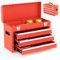 Gornoxblif Metal Tool Box, Portable Metal Tool Box with 3 Drawers, Steel Tool Chest with EVC Liners and Latches Closure, Heavy Duty Steel with Ball-Bearing Slides and Powder Coated Finish