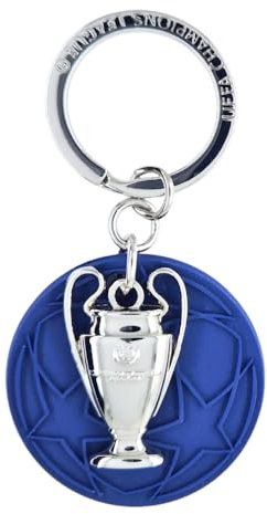 AMBALLCOM, UEFA Champions League Réplique Porte-clés – PVC 2D, réplique de trophée, design officiel Starball, article de fan de football, Noir , 100 x 7 x 27 mm