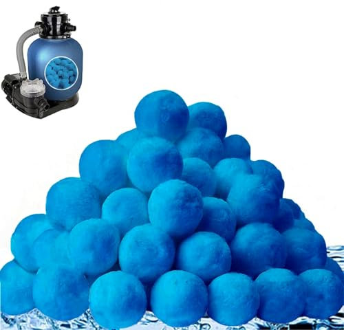 Botide 3.1lbs Pool Filter Balls for Sand Filter Pump for Above Ground Pool,Reusable Eco-Friendly Filter Balls Replace Pool Filter Sand (Blue)