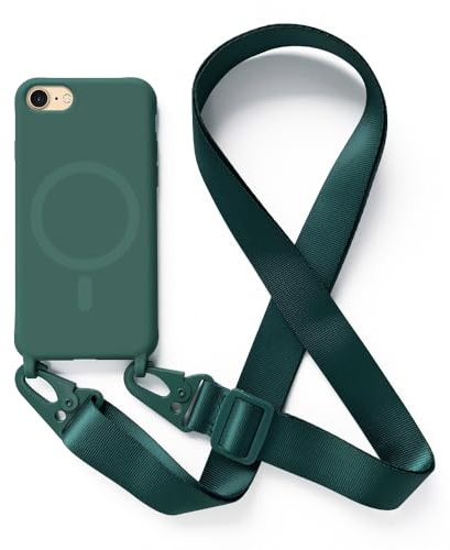 Leather Armor Funda Carcasa Suave de Silicona Ajustable con Cuerda para iPhone 6/7/8(4.7) TPU Suave,Ajustable Collar Correa de Cordón