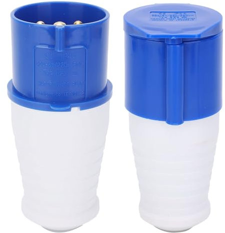 dijiusidy 2x Enchufe industrial trifásico de 32 amperios, conector macho hembra impermeable ABS, enchufe impermeable de 3 pines