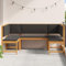IKAYAA 5-TLG Eckbank - Eckbankgruppe für Esszimmer, Sitzecke, Essecke, Balkonmöbel Set Akazienholz, Lounge Set Balkon, Gartenmöbel Sitzgruppe mit Kissen, Anthrazit