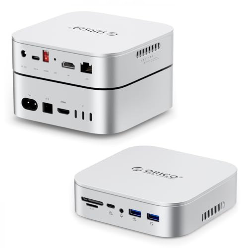 ORICO MiniRaid 2X NVMe/SATA Dock Station pour Mac Mini M4/M4 Pro 10-en-1 USB-C Hub avec HDMI 4K60Hz, 10Gbps, PD60W, Lecteur SD, RJ45 1000Mbps & Double SSD Photographers & Video Editors MR10