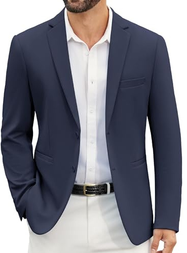 COOFANDY Chaqueta deportiva ligera para hombre, con 2 botones, corte regular, para bodas