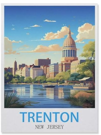 1000 Teile Puzzle Für Erwachsene Und Kinder,Trenton New Jersey,Stressabbau Herausforderung Bodenpuzzle DIY Home Wanddekoration(38x26cm)-E5