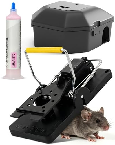 FUTUM Mausefalle Set gegen Nager - Mäusefalle inkl. Köderbox & Amaretto Köder – Schutz für Haustiere bei Mäusebekämpfung - Mausefalle Schlagfalle für effektive Nagetierbekämpfung - ohne Rattengift
