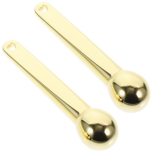Zerodeko 2 Stück Augenmassagestab aus Zinklegierung Goldfarben Praktischer Augencreme Applikator zur Aufnahme und Faltenminderung für Reisen und Salon