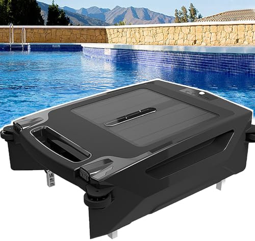 RoyceBee éCumoire Solaire pour Piscine, Robot Nettoyeur de Surfaces de Piscine, Double Charge, éVitement Intelligent des Obstacles pour Toutes Les Piscines