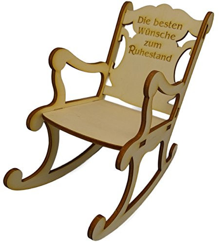 Miniatur Holz Schaukelstuhl zum (Un) Ruhestand, Pensionierung, Jubiläum usw.