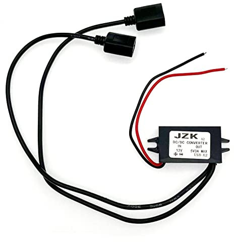 JZK Coche Poder Convertidor DC 12V a 5V/3A Voltaje Convertidor con Doble USB Adaptador Conectores para la Carga del teléfono Coche Audio Radio Etc