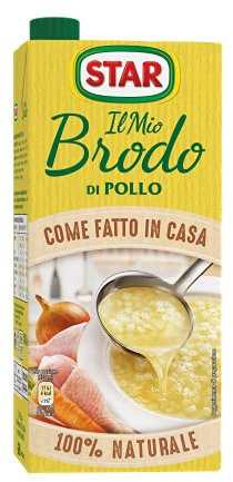 STAR Il Mio Brodo di Pollo, 1L, brodo liquido pronto, 100% naturale, senza conservanti, senza glutine e senza glutammato aggiunto, ottimo per risotto e zuppe.