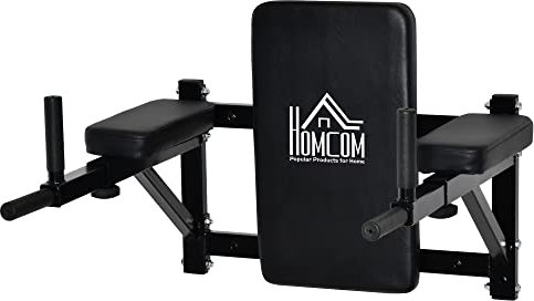 HOMCOM Barres de Domination Murale Barre de Musculation Multi Exercices Longueur Réglable 53-63 cm