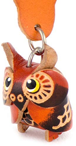 MONKIMAU Schlüsselanhänger Eule Figur aus Leder