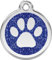 Red Dingo Hundemarke Pfote inklusive Gravur (M, dunkelblau Glitter)