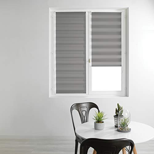 Douceur d'Intérieur, Store Enrouleur Jour et Nuit (45 x 180 cm) Daynight Gris, Polyester