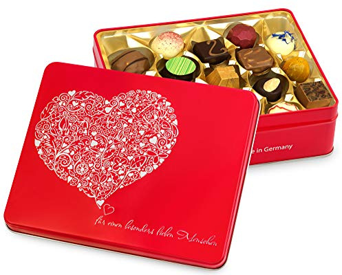 Präsentdose Für einen besonders lieben Menschen 210g, Manufakturqualität!, handgefertigt von den Konditoren der Confiserie Rabbel...für ein Lächeln mehr am Tag