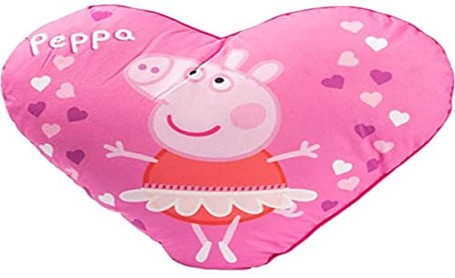 Peppa Wutz Kissen Herzen, ca. 40 cm, rosa, 1 Stück (1er Pack)