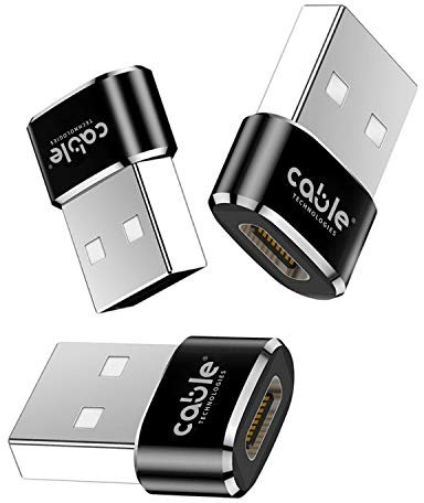 3X Adaptateur USB C Femelle vers USB mâle, USB C vers USB A, USB C vers USB A Adaptateur de câble de Chargeur pour iPhone 11 12 Pro Max SE XR, Airpods iPad Air, Samsung Galaxy Note 10 S20 Plus