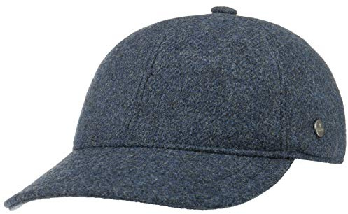 LIERYS Shetland Wool Basecap Einfarbig Verstellbar Herren Herbst Winter Made in Italy blau One Size
