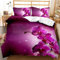 Bedding Bettwäsche-Set 135x200 cm Rote weiße Phalaenopsis-Orchidee 100% Mikrofaser Bettbezug mit Reißverschluss und 2 Kissenbezug 80x80 cm Bettbezüge Super Weiche Atmungsaktiv Bedrucktes Bettbezug