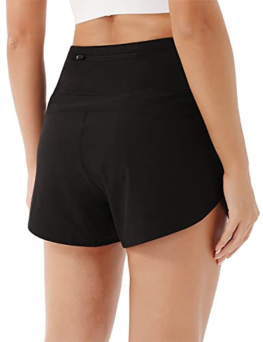JOYSPELS Sport Shorts Damen Sommer, Kurze Sporthose Damen Laufhose Kurz Jogginghose Hose, Schwarz XS