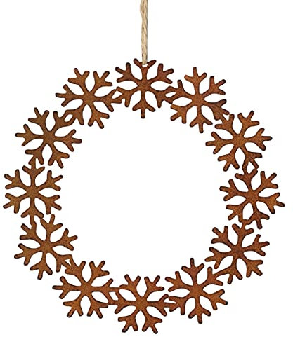 Kranz Schneeflocke Rostoptik edel Türhänger Fensterdeko D=23 cm