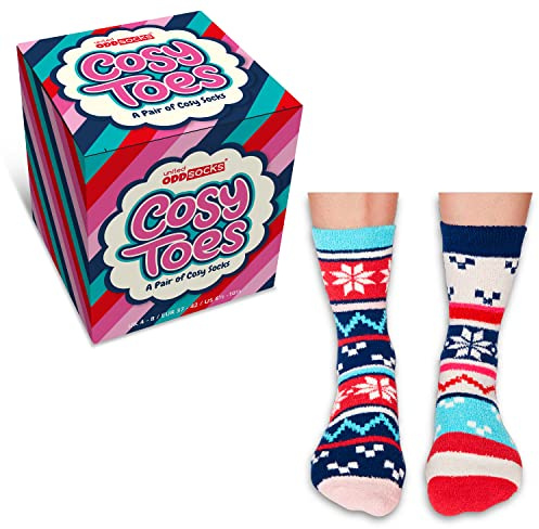 Schneeflocken Oddsocks Kuschelsocken in 37-42 im Paar - Bettsocke Strumpf