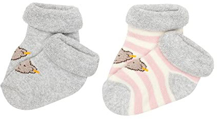 Steiff Unisex Baby Multipack Sneaker Socken 2er Pack GOTS, Silver PINK, 18