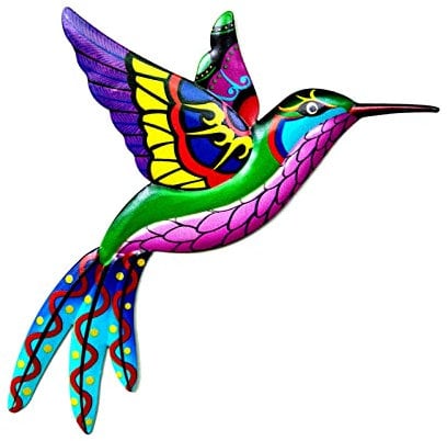 YEJAHY Wandkunst Dekoration Metall Kolibri – Schmiedeeisen Metall Vogel Wanddekoration hängende Dekoration – Home Indoor Outdoor Garten Hof Terrasse Zaun – lila