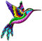 YEJAHY Decorazione artistica da parete in metallo colibrì – Ferro battuto metallo uccello decorazione da parete – decorazione da appendere – casa interna ed esterna giardino, viola
