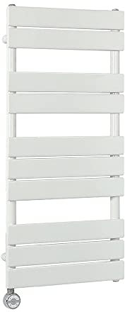 Milano Lustro 600W White Flat Panel Electric Heated Towel Rail Thermostatic - 975mm x 450mm