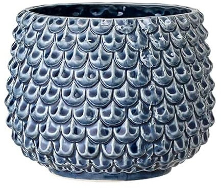 Nordring Retro Übertopf Vintage Pflanztopf für Zimmerplanzen Blumentopf Pino L (16,5 cm ø), Petrol, Keramik