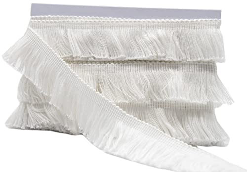 6 Meter weiße Baumwoll-Fransen-Quasten-Bordüre für DIY-Dekoration (3,8 cm)