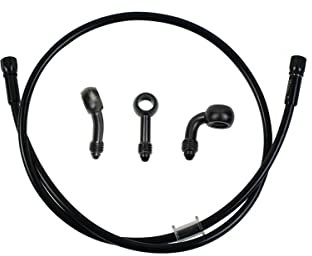 D'huile de frein universel pour tuyau de carburant raccord en acier inoxydable tressé 3 en 1 pour Motos, Motocross, Enduro, Pitbike, Trial (600mm)