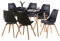 buybyroom Juego de comedor con 1 mesa negra y 6 sillas negras para cocina, comedor, sala de estar, oficina y despensa
