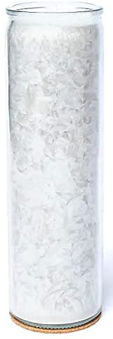 Asmondia Kerze im großen Glas - grau - ohne Duft - graue Glaskerze - Höhe ca. 20,5 cm