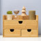 MEEDEN Organiseur de bureau avec tiroirs : boîte de rangement de bureau en bambou avec étagère – Boîte de rangement de table pour fournitures de toilette de bureau et de maison