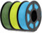 SUNLU 3D Printer Filament Bundle Multicolor, Matte PLA Filament 1.75mm, Neatly Wound PLA 3kg, 1kg per Spool, 3 Pack, Individually Vacuum Packed, 3 Colors, Matte Light Blue+ Bright Yellow+Olive Green