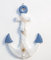 zmgmsmh Ancora in legno nautica da 45,7 cm, decorazione rustica da parete, scultura artistica da parete a tema spiaggia, lago o faro (blu bianco)