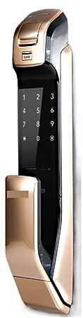 ThikK Smart lock, fingerprint lock. English Version SHP-DP728 Keyless BlueTooth Fingerprint PUSH PULL Digital Door Lock Gold Color(Gold pull)