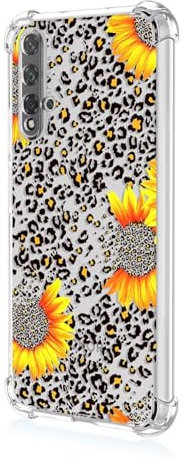 JIEZUIMEI Funda para Huawei Nova 5T, Carcasa Protectora Antigolpes Transparente con Cojín Esquina Parachoques, Funda Lindo Dibujos Animados Funda Antigolpes TPU Case A91