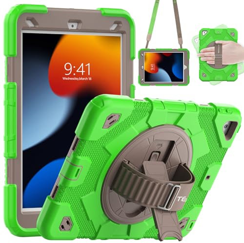 TECHGEAR SUPE Case for Apple iPad 10.2 & iPad Air 3 10.5 - Tough, Rugged, Heavy Duty with Stand, Hand & Shoulder Strap
