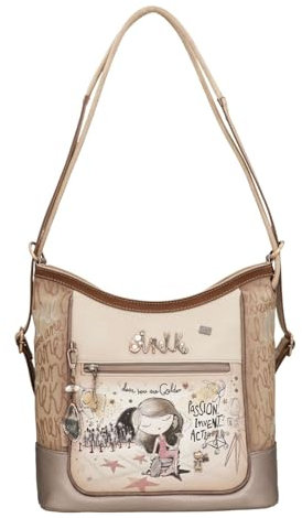 Anekke - Bolso de Mujer - Bolso en Poliester con 2 Asas de Hombro Convertible en Mochila - Cierre de Cremallera - Accesorios y Complementos Mujer - Medidas 34x32x15 cm